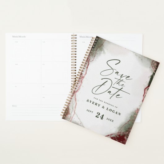 Abstracte Waterverf Terra Rosa huwelijksplannen Planner (Display)