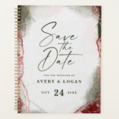 Abstracte Waterverf Terra Rosa huwelijksplannen Planner (Voorkant)