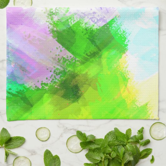 Abstracte waterverf theedoek (Gevouwen)