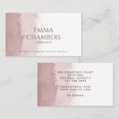 Abstracte Waterverf Therapeut Counselor Dusty Roos Visitekaartje (Voorkant / Achterkant)