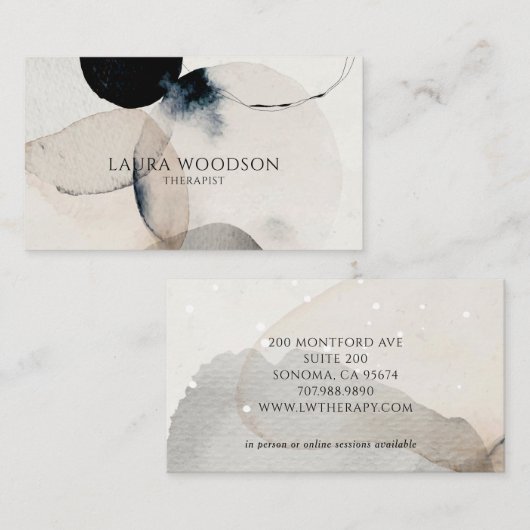 Abstracte Waterverf therapeut Visitekaartje (Voorkant / Achterkant)