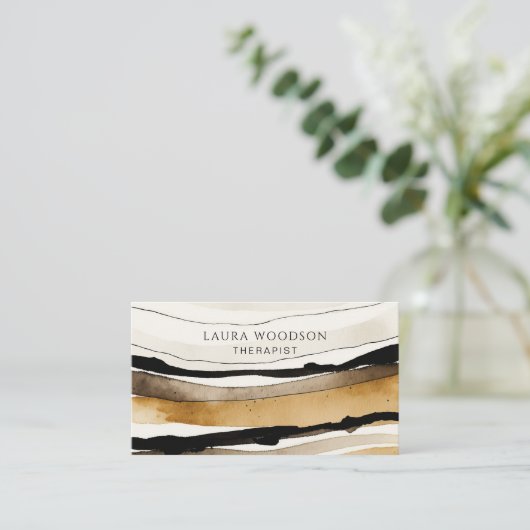 Abstracte Waterverf Therapeut Visitekaartje (Staand voorkant)