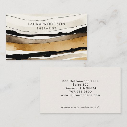 Abstracte Waterverf Therapeut Visitekaartje (Voorkant / Achterkant)