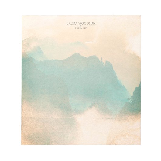 Abstracte Waterverf Therapeut Visitekaartje Notitieblok (Voorkant)