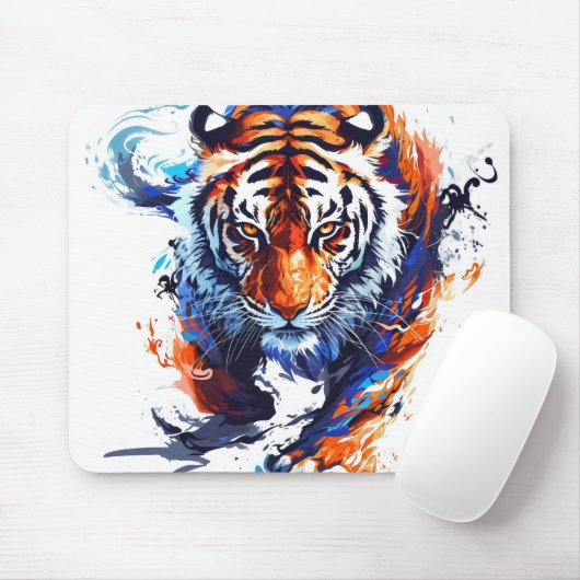 Abstracte Waterverf Tijger Muismat (Met muis)