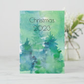Abstracte Waterverf Trees Holiday Kerstmis Modern (Staand voorkant)