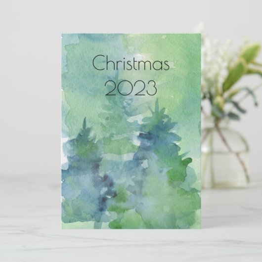 Abstracte Waterverf Trees Holiday Kerstmis Modern (Staand voorkant)