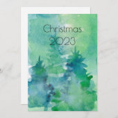 Abstracte Waterverf Trees Holiday Kerstmis Modern (Voorkant / Achterkant)