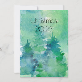 Abstracte Waterverf Trees Holiday Kerstmis Modern