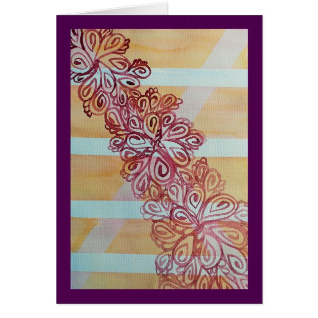 Abstracte waterverf trellis en plant (Voorkant)