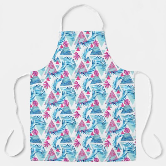 Abstracte Waterverf Tropisch Leaf Schort (Voorkant)