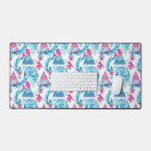 Abstracte Waterverf Tropisch lefpatroon Bureaumat (Keyboard & Muis)