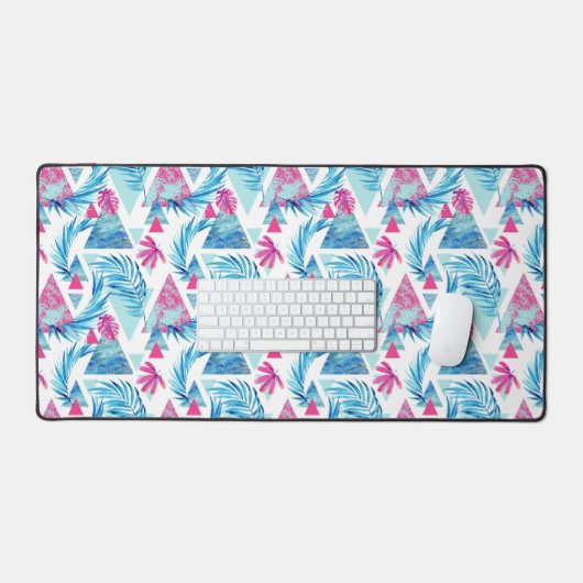 Abstracte Waterverf Tropisch lefpatroon Bureaumat (Keyboard & Muis)