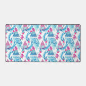 Abstracte Waterverf Tropisch lefpatroon Bureaumat (Voorkant)