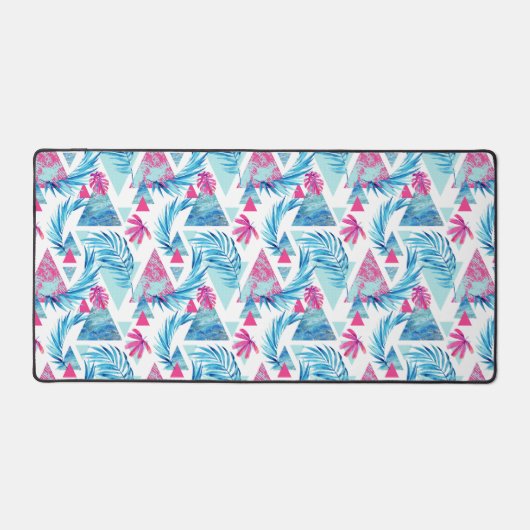 Abstracte Waterverf Tropisch lefpatroon Bureaumat (Voorkant)