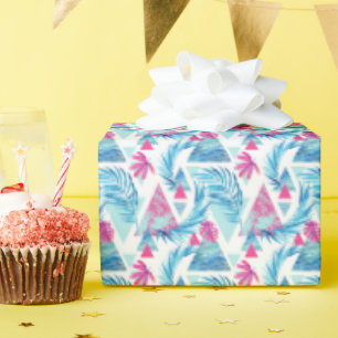 Abstracte Waterverf Tropisch lefpatroon Cadeaupapier