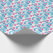 Abstracte Waterverf Tropisch lefpatroon Cadeaupapier (Hoek)