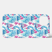 Abstracte Waterverf Tropisch lefpatroon Case-Mate iPhone Case (Achterkant (horizontaal))