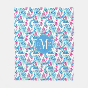 Abstracte Waterverf Tropisch lefpatroon Fleece Deken