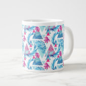 Abstracte Waterverf Tropisch lefpatroon Grote Koffiekop (Voorkant rechts)