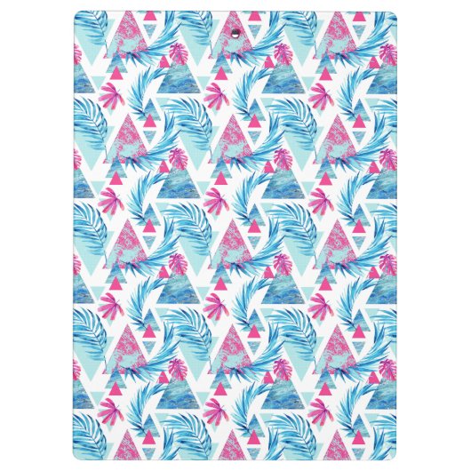 Abstracte Waterverf Tropisch lefpatroon Klembord (Achterkant)