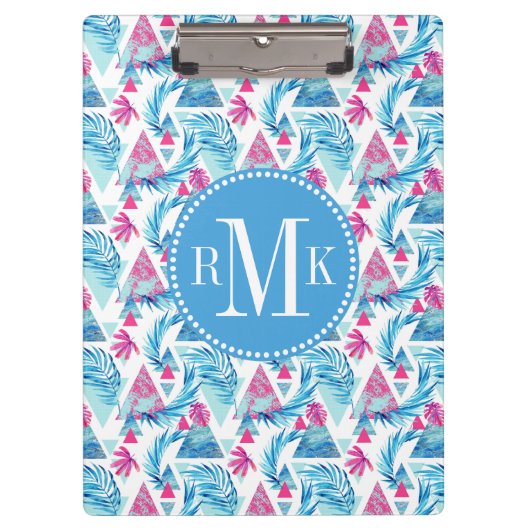 Abstracte Waterverf Tropisch lefpatroon Klembord (Voorkant)