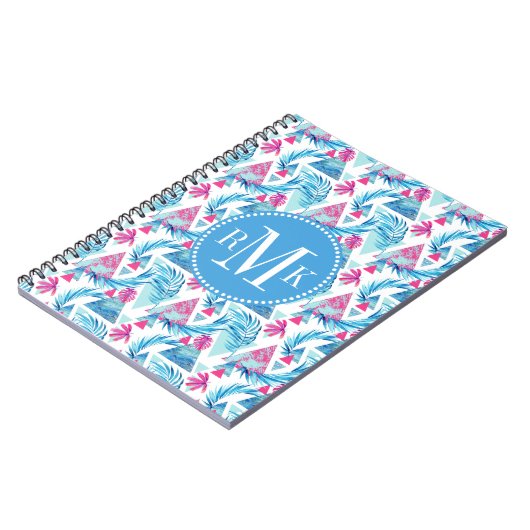 Abstracte Waterverf Tropisch lefpatroon Notitieboek (Linkerzijde)