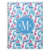 Abstracte Waterverf Tropisch lefpatroon Notitieboek (Voorkant)