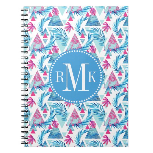 Abstracte Waterverf Tropisch lefpatroon Notitieboek (Voorkant)