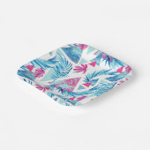 Abstracte Waterverf Tropisch lefpatroon Papieren Bordje (Gebogen)