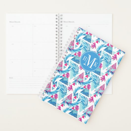 Abstracte Waterverf Tropisch lefpatroon Planner (Display)
