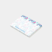 Abstracte Waterverf Tropisch lefpatroon Post-it® Notes (Schuin)