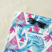 Abstracte Waterverf Tropisch lefpatroon Strandlaken (In situ)