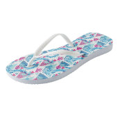 Abstracte Waterverf Tropisch lefpatroon Teenslippers (Schuin)