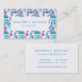 Abstracte Waterverf Tropisch lefpatroon Visitekaartje (Voorkant / Achterkant)