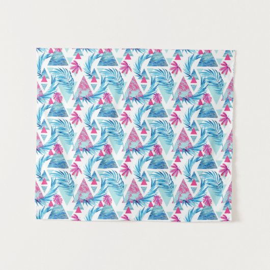 Abstracte Waterverf Tropisch lefpatroon Wandkleed (Voorkant (horizontaal))