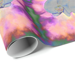 Abstracte waterverf tropische bloem orchideeën Cadeaupapier