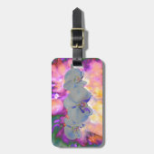 Abstracte waterverf tropische bloemenorchideeën bagagelabel (Voorkant verticaal)