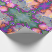 Abstracte waterverf tropische bloemenorchideeën cadeaupapier (Hoek)