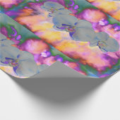 Abstracte waterverf tropische bloemenorchideeën cadeaupapier (Hoek)