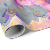 Abstracte waterverf tropische bloemenorchideeën cadeaupapier (Rol Hoek)