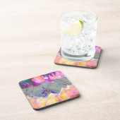 Abstracte waterverf tropische bloemenorchideeën drankjes onderzetter (Rechterzijde)