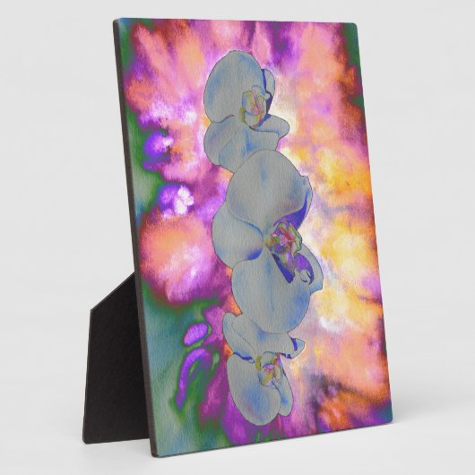 Abstracte waterverf tropische bloemenorchideeën fotoplaat (Zijkant)