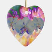 Abstracte waterverf tropische bloemenorchideeën keramisch ornament (Rechts)