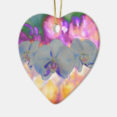 Abstracte waterverf tropische bloemenorchideeën keramisch ornament (Links)