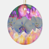 Abstracte waterverf tropische bloemenorchideeën keramisch ornament (Links)