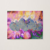 Abstracte waterverf tropische bloemenorchideeën legpuzzel (Horizontaal)