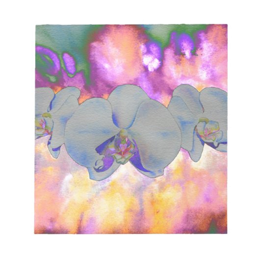 Abstracte waterverf tropische bloemenorchideeën notitieblok (Voorkant)