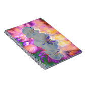 Abstracte waterverf tropische bloemenorchideeën notitieboek (Rechterzijde)