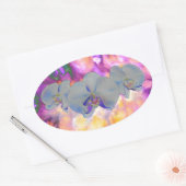 Abstracte waterverf tropische bloemenorchideeën ovale sticker (Envelop)